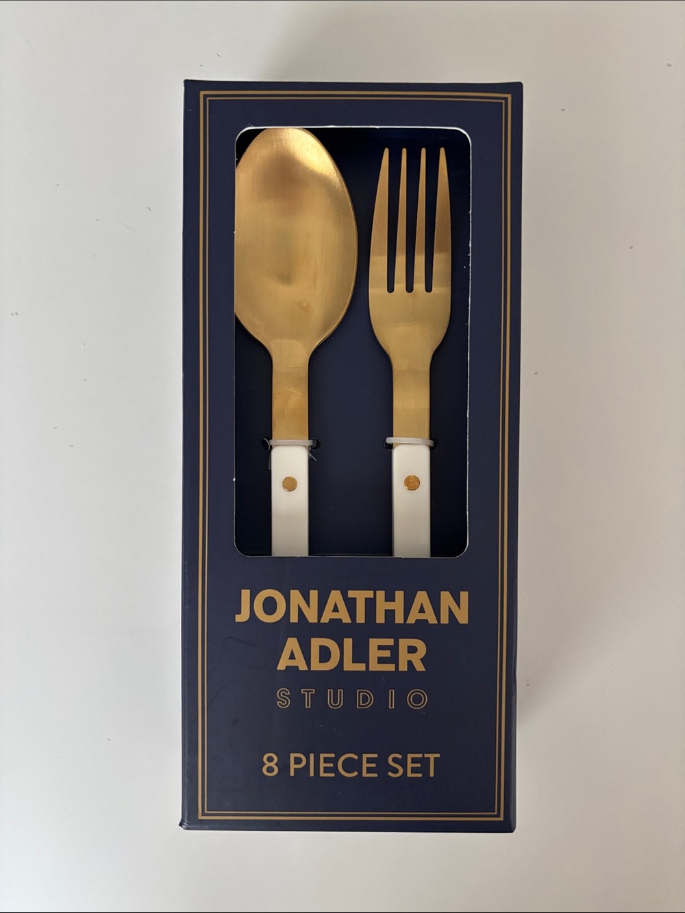 Brand new, sealed - Jonathan Adler Ivory Gold Flatware 8 piece set